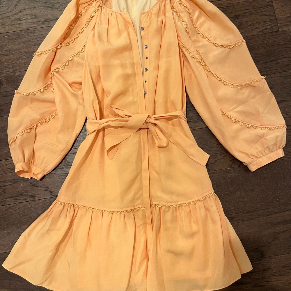 Kobi Halperin Peach Dress with Gold Accents